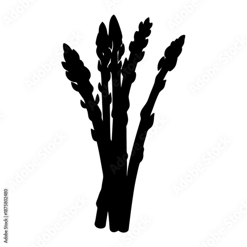 Asparagus vegetable silhouette vector illustration for healthy eating and cooking ingredient design element