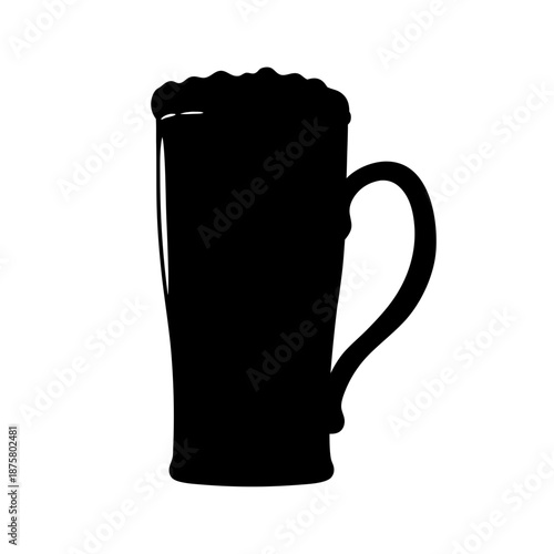 Beer mug silhouette vector graphic illustration for brewery pub bar oktoberfest design asset
