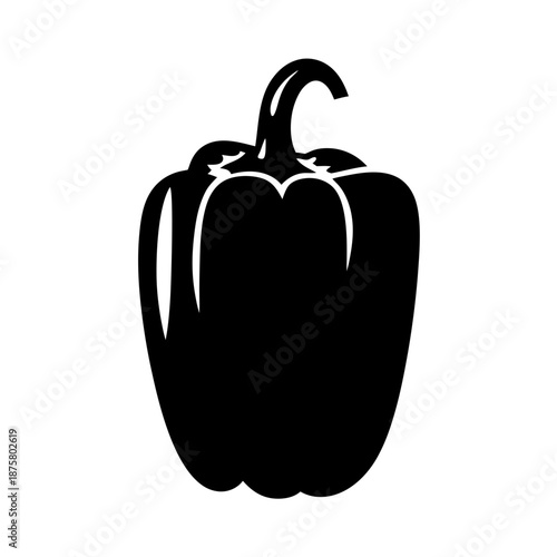 Black bell pepper vector illustration for food blog healthy eating recipes and cooking guides