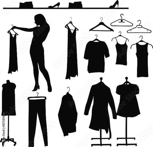 vector illustration of a set of clothes