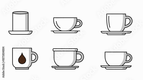 Coffe Cup Icons Set