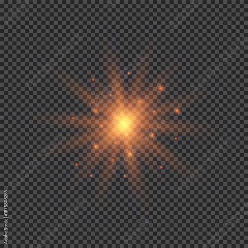 Light effect of orange lens flares