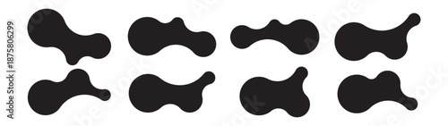 Set of abstract metaball shapes