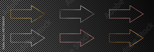 Set of six arrow shape frames