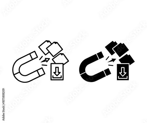 Black and white magnet attracting and repelling download with arrows attraction repulsion