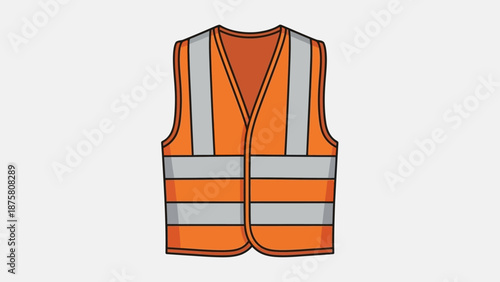 Orange Reflective Safety Vest Illustration.