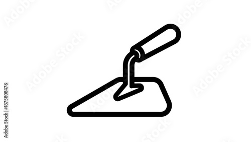 Trowel Tool Icon Simple Line Art.