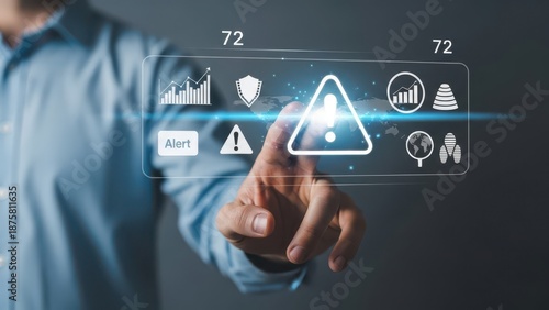 Analyzing data security alerts on a touchscreen interface