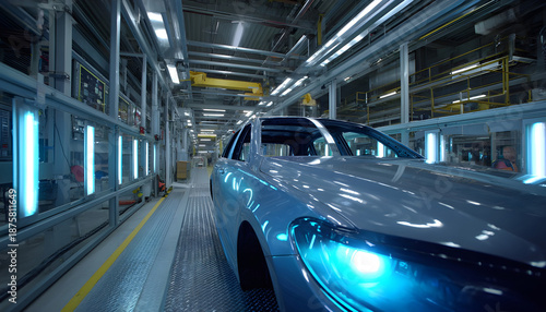 Wallpaper Mural In automotive production AIpowered inspection captures a closeup of sensors evaluating car paint finish ensuring flawless exterior surface quality Torontodigital.ca