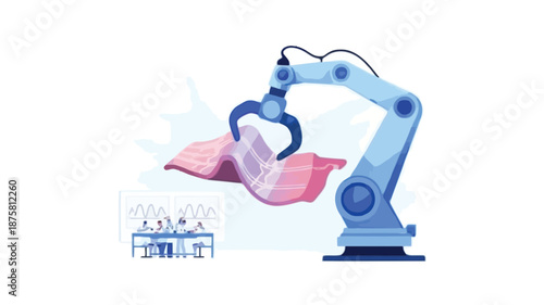 Robotic arm handling human organ in medical laboratory setting