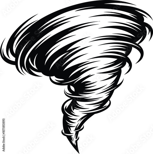 Black and white tornado Vector