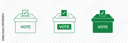 Referendum icon elements vector illustration. flat style sign vector. Voting icons, editable stroke. voting ballot box icon vector outline set. Voting icons collections icon minimal casting votes 