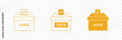 Referendum icon elements vector illustration. flat style sign vector. Voting icons, editable stroke. voting ballot box icon vector outline set. Voting icons collections icon minimal casting votes 