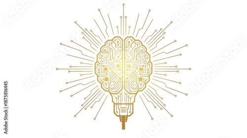 Innovative brain circuit lightbulb for creative business solutions