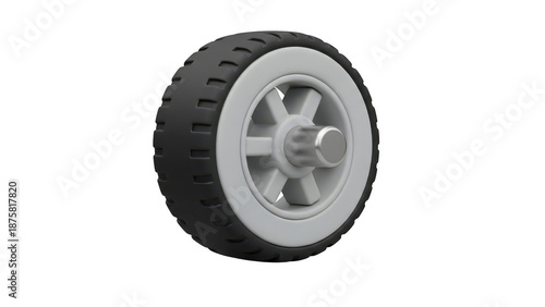 Single wheel with tire and hub