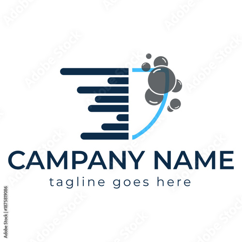 A modern company logo design featuring abstract elements and placeholder text, perfect for businesses looking for a sleek and professional visual identity.