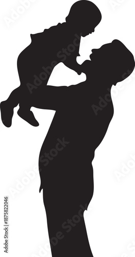 Father Playing with Kids Family Silhouette