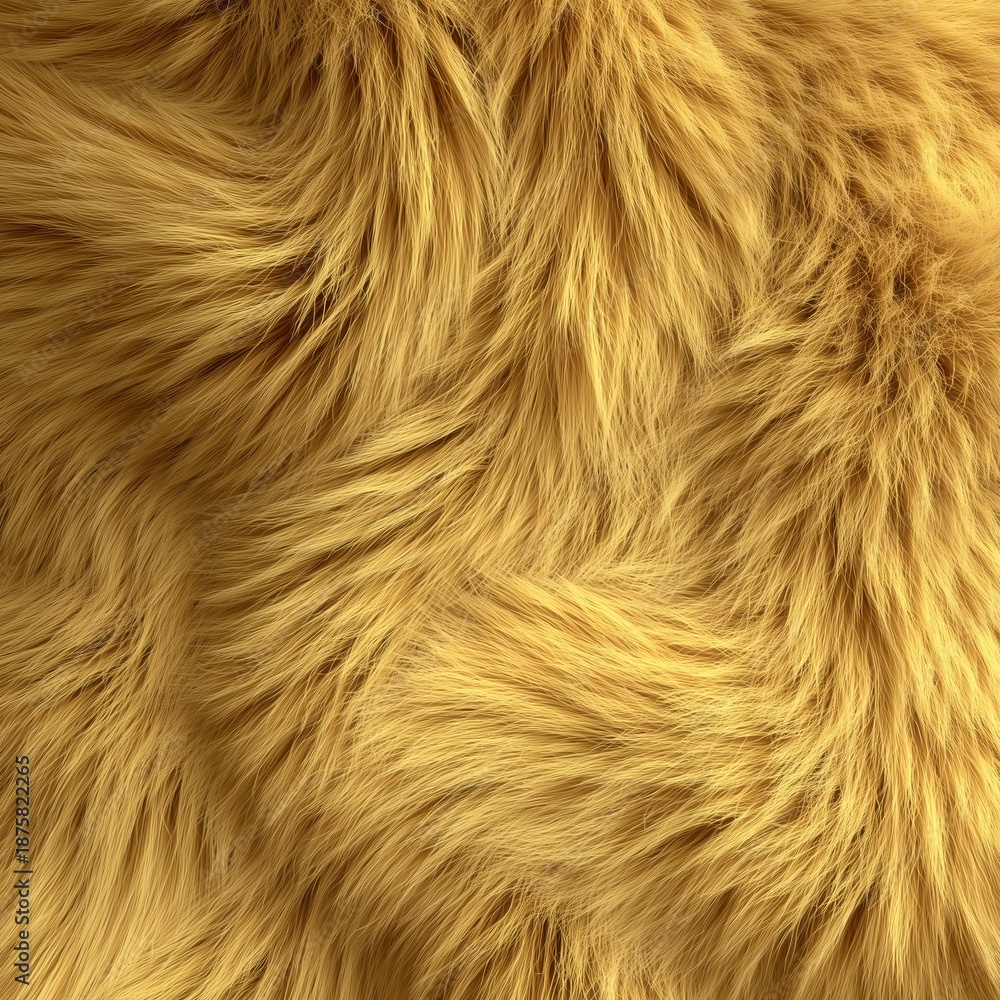 Naklejka premium Golden fluffy fur texture close up