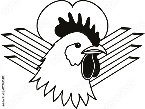 hen bird silhouette vector illustration
