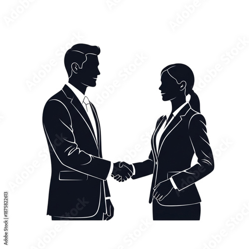 Business people shaking hands together Isolated On Transparent Background.