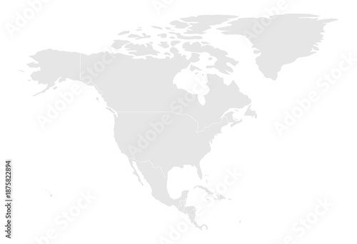 Gray silhouette map of the americas
