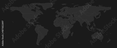 Gray silhouette of world map