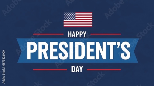 Happy presidents day celebrations with patriotic american flags