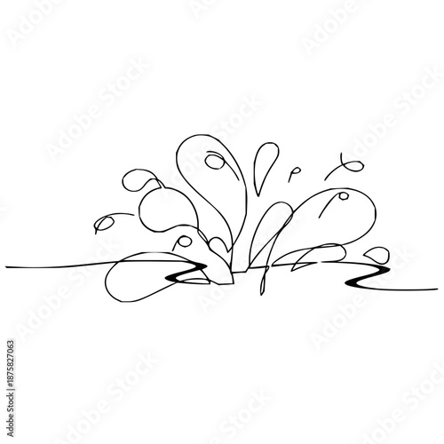 Abstract dynamic splash line art illustration with fluid motion and organic shapes, symbolizing growth and energy