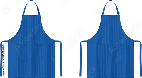 Blue aprons with ribbed texture and pockets kitchen aprons cooking aprons apron with pockets