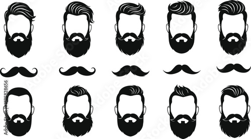 Black and white mens facial hair styles beards mustaches grooming men's grooming
