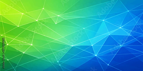 Abstract geometric blue background featuring a mosaic pattern of triangular polygon shapes and crystal textures for a modern technology wallpaper design illustration