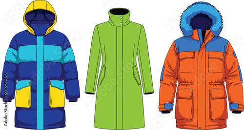 Colorful winter coats with hoods and fur trim colorful coats hooded coats blue coat