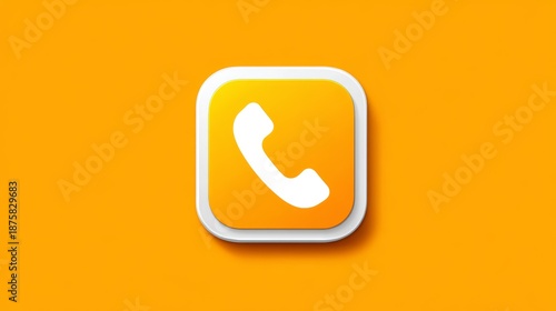 Wallpaper Mural Bright orange call icon in a rounded square button for mobile app interface design Torontodigital.ca