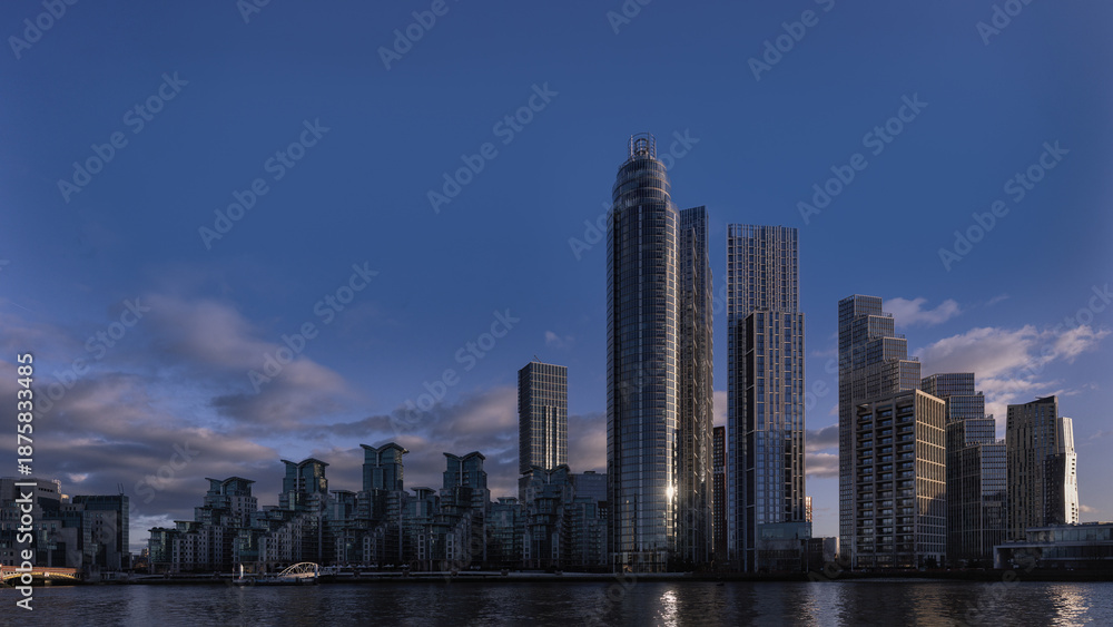 Fototapeta premium View of building at St Georges wharfiew of building at St Georges wharf