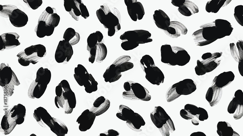 Dynamic black and white abstract brush strokes pattern