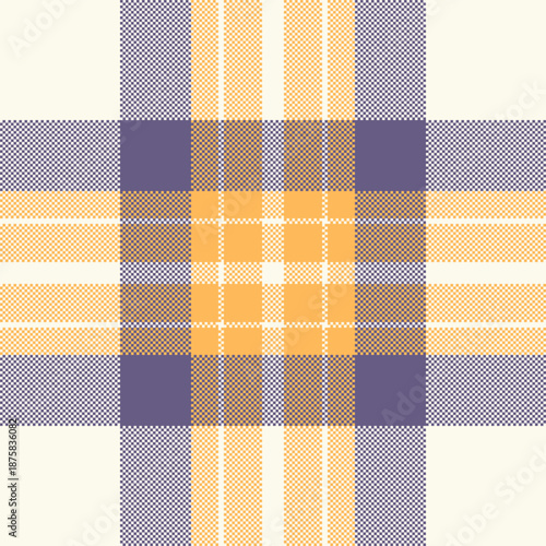 National textile check seamless, empty pattern background plaid. Merry tartan texture vector fabric in sea shell and indigo colors.