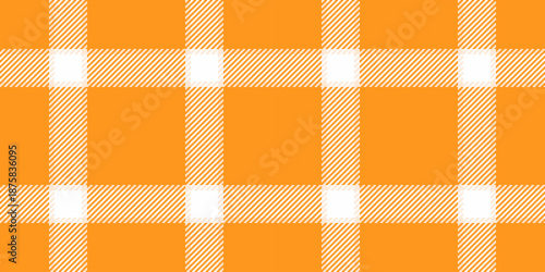 Scrapbook background check tartan, deep fabric textile plaid. Us texture pattern vector seamless in orange and white colors.