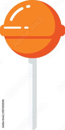 Orange Lollipop on White Stick.
