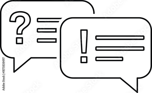 Question and Exclamation Mark Speech Bubbles.