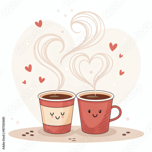 cup of coffee with hearts