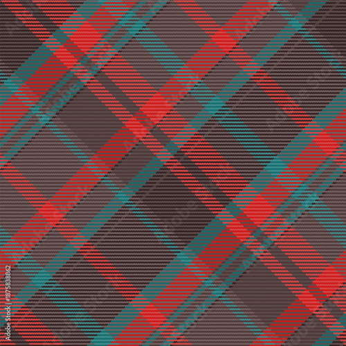 Silky plaid fabric texture, fuzzy pattern check background. Party seamless textile vector tartan in red and pastel colors.