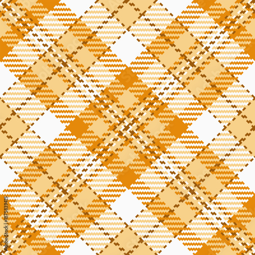 Performance texture pattern background, strip seamless fabric tartan. Holiday plaid check textile vector in orange and amber colors.