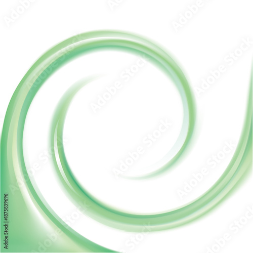 Glossy smooth shiny creative mix wavy eddy bio jade aqua radial curvy fond with space for text in white center of funnel. Gel fluid cream surface vivid malachite mint color