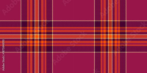 Neat background textile plaid, periodic pattern tartan vector. Design fabric check seamless texture in pink and dark colors.