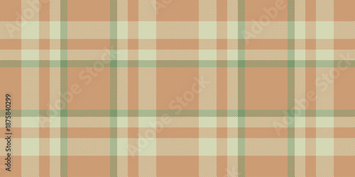 Difficult vector texture background, latin textile check tartan. Artwork plaid seamless fabric pattern in orange and light colors.