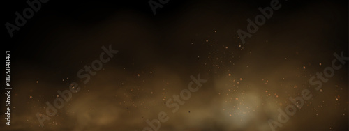 Brown dune explosion with yellow flying sand, dirt clusters, and textured wind effect.