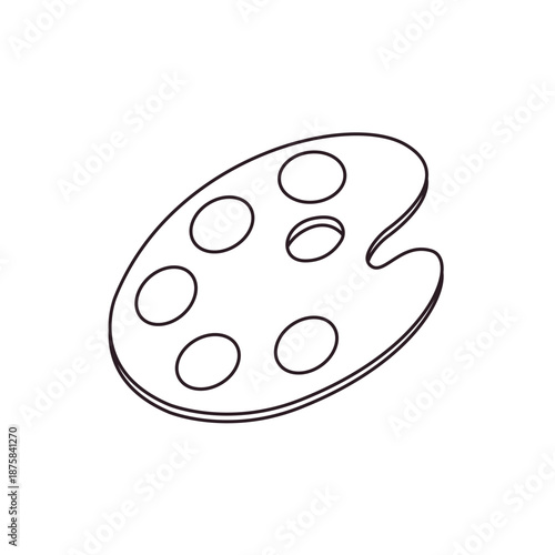 Paint palette artist mixing colors colours painting art hobby painter artist emoji symbol sign icon vector illustration isolated flat