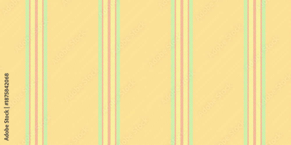 Obraz premium Mndustrial textile vector background, cloth seamless fabric vertical. Kertical stripe lines pattern texture in amber and lime colors.