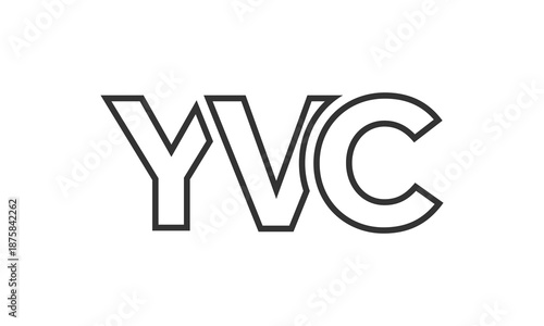 YVC logo design template with strong and modern bold text. Initial based vector logotype featuring simple and minimal typography. Trendy company identity.