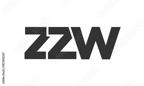ZZW logo design template with strong and modern bold text. Initial based vector logotype featuring simple and minimal typography. Trendy company identity.